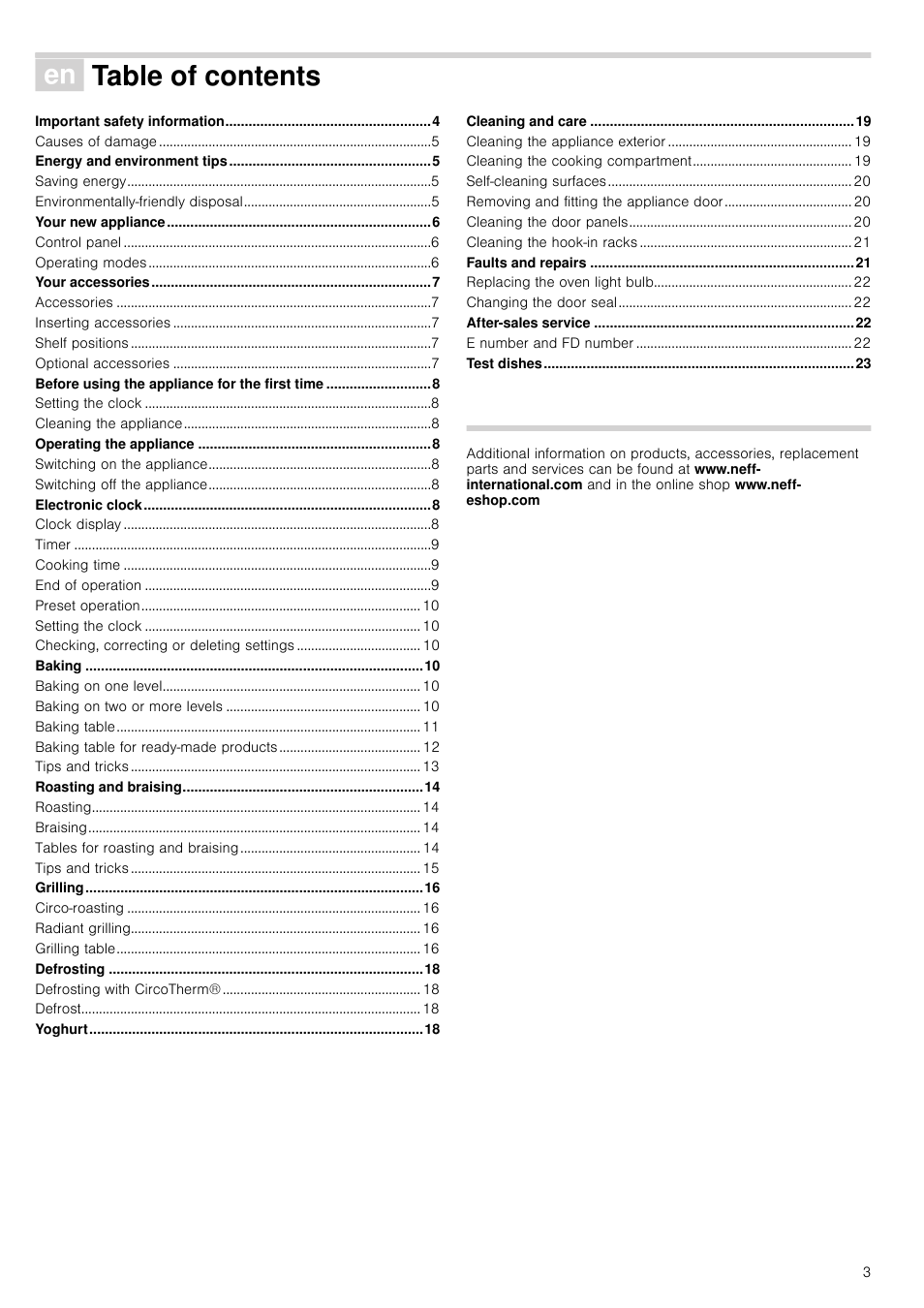Neff U17M42W3GB User Manual | Page 3 / 24