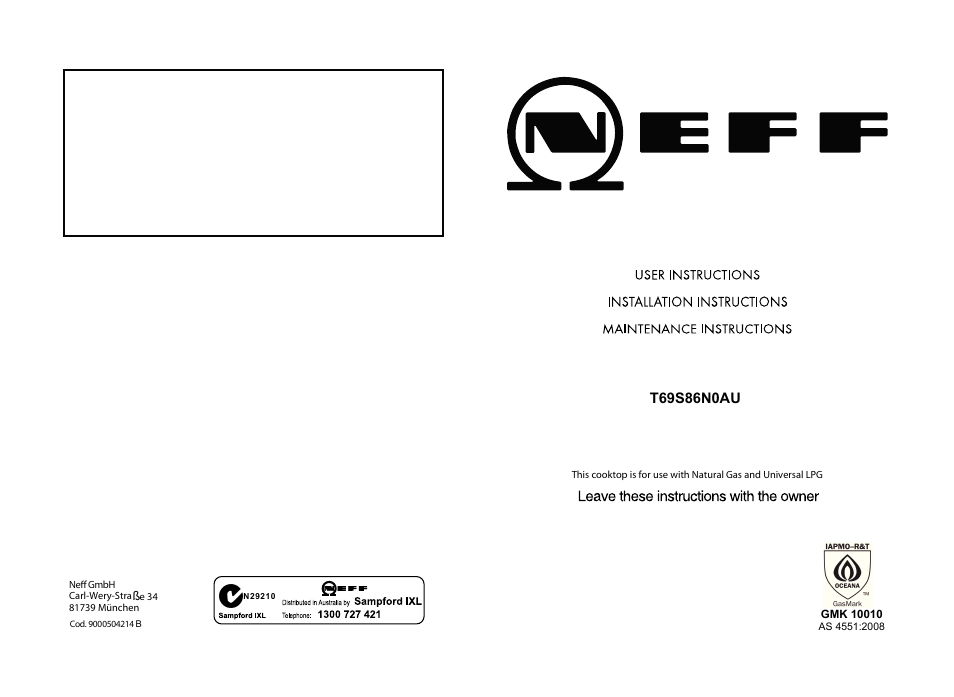 Neff T69S86N0 User Manual | 26 pages