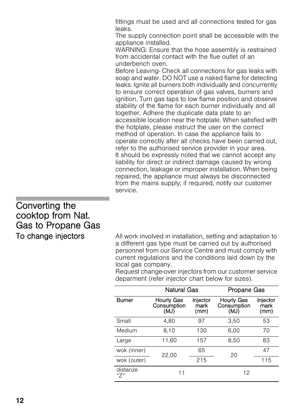 To change injectors | Neff T69S86N0 User Manual | Page 12 / 26