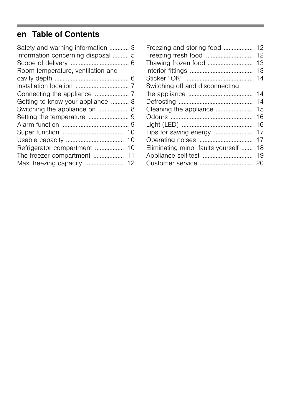 En table of contents | Neff KI2823F30G User Manual | Page 2 / 25
