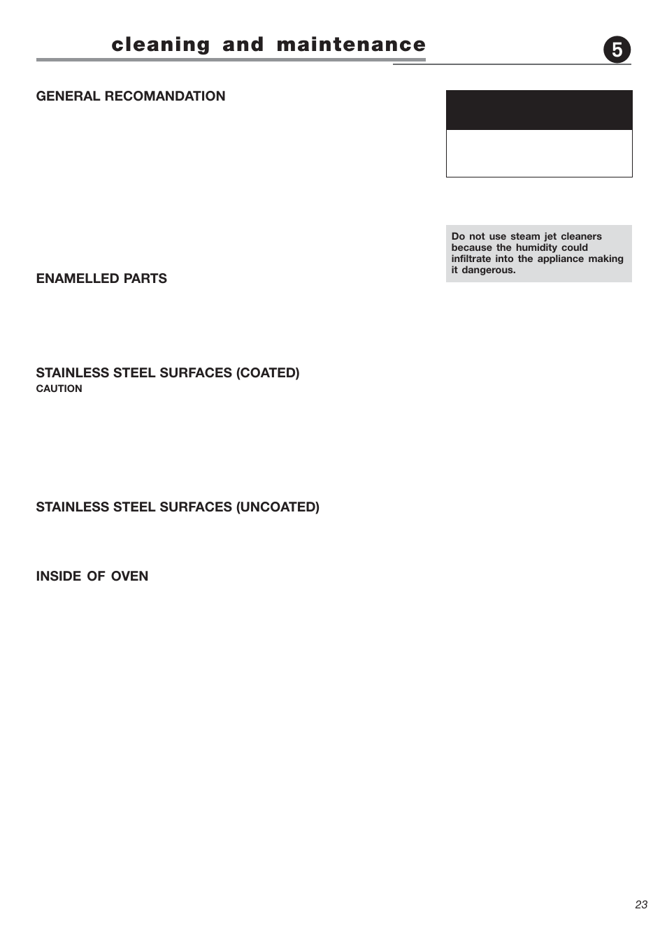 Cleaning and maintenance | Avanti DE 2402 SC User Manual | Page 23 / 56