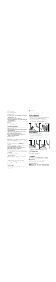 1st rinse, Empty evaporator dish, Open the appliance door | Thoroughly rinse out the cleaning sponge, Close the appliance door, 2nd rinse, Removing the remaining water, Turn the operating mode selector back to û, Cancelling descaling, Note | Neff C47C22N3GB User Manual | Page 20 / 36