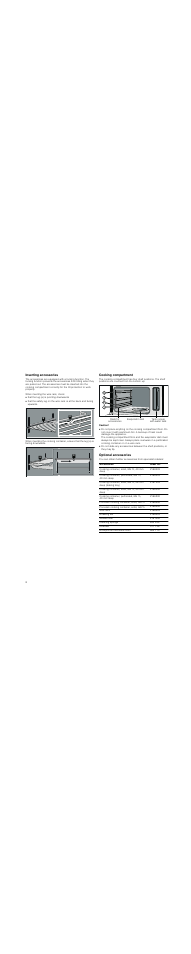 Inserting accessories, Cooking compartment, Caution | Optional accessories | Neff C47C22N3GB User Manual | Page 8 / 36