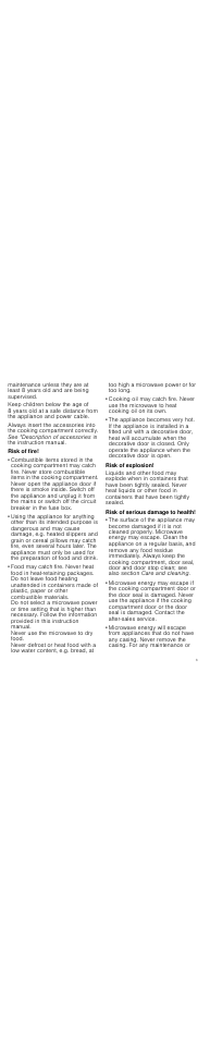 Risk of fire, Risk of explosion, Risk of serious damage to health | Neff H53W50S3GB User Manual | Page 3 / 16