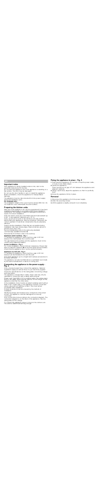 Ú installation instructions, Preparing the kitchen units, Fixing the appliance in place - fig. 5 | Centre the appliance, Screw the appliance firmly in place, Removal, Disconnect the appliance from the power supply, Undo the securing screws | Neff C17E54N3GB User Manual | Page 3 / 3