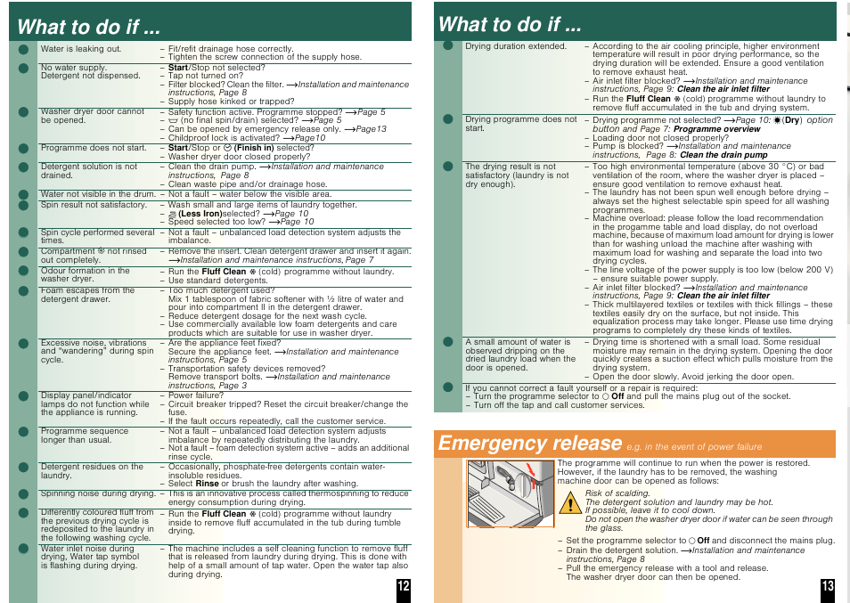 ʑ ʑ ʑ, What to do if, Emergency release | Neff V7446X0GB User Manual | Page 9 / 10