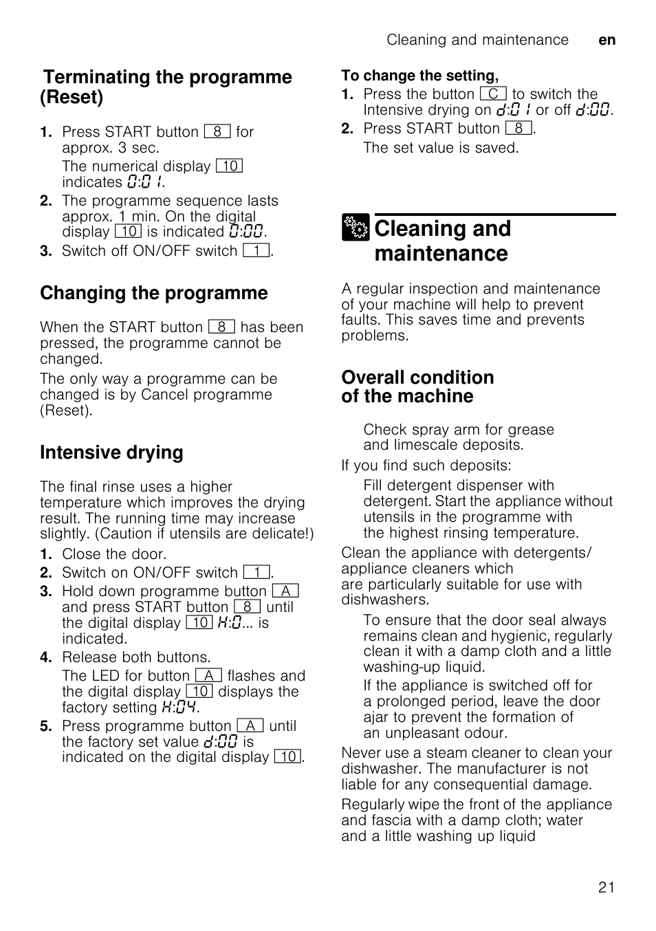 Clean spray arms under running water, Re-engage or screw on spray arms, 3 fault, what to do | Fault, what to do, Note, M warning, Waste water pump, In this case, Remove the filters 1, Scoop out water, use a sponge if required | Neff S66M63N1GB User Manual | Page 21 / 37