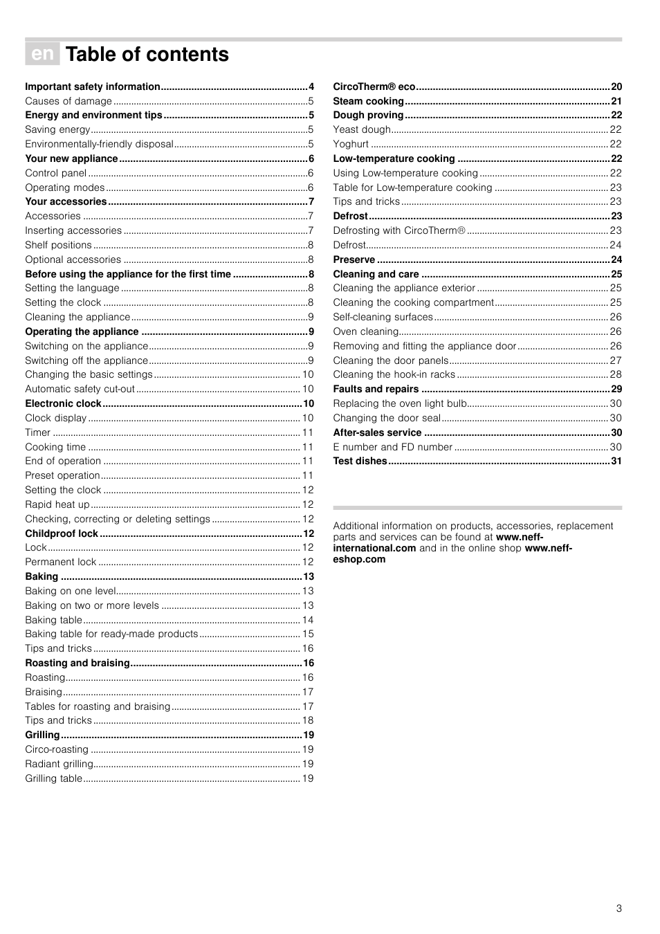 Neff B46E54N3GB User Manual | Page 3 / 32