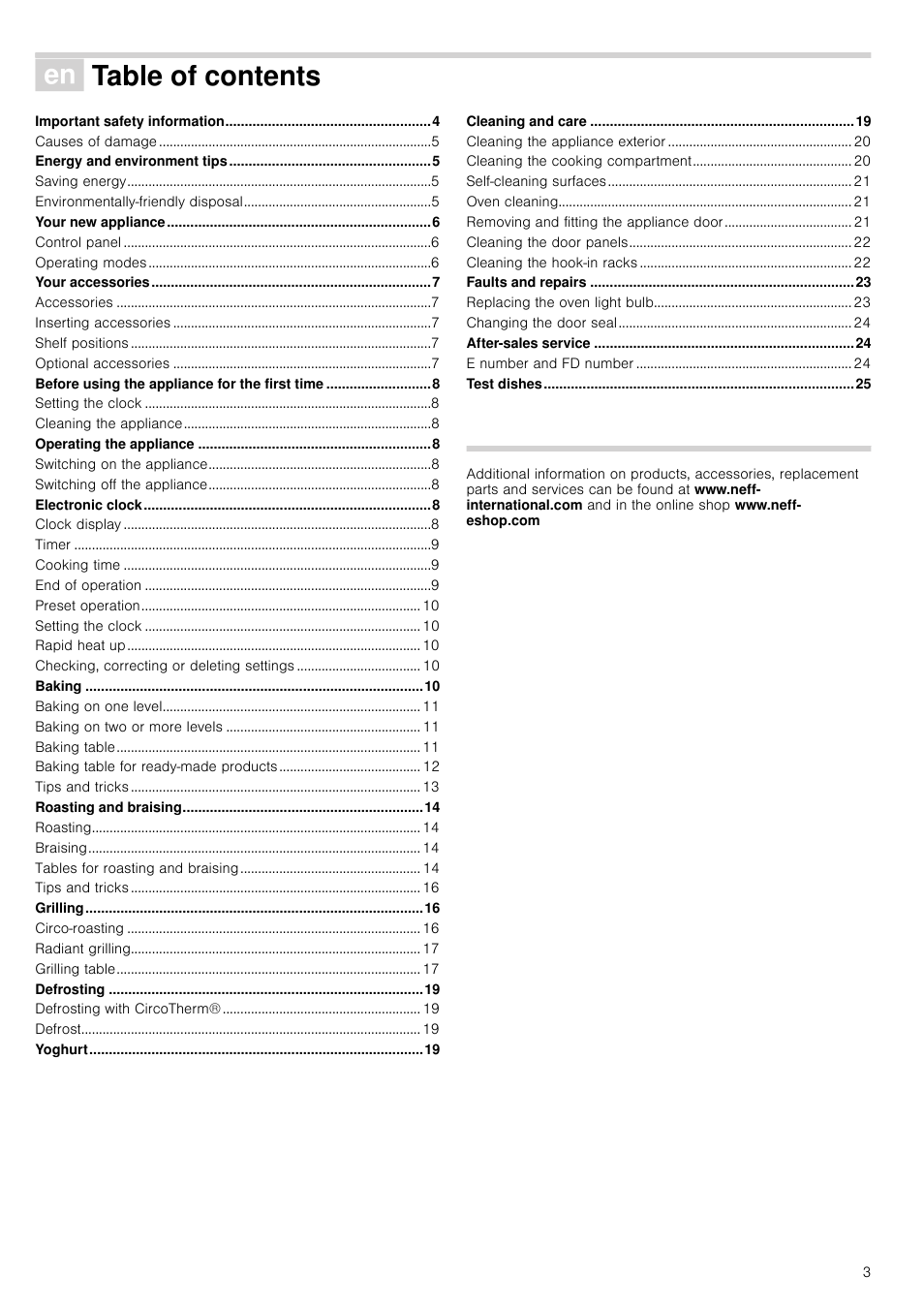 Neff U17M52S3GB User Manual | Page 3 / 28