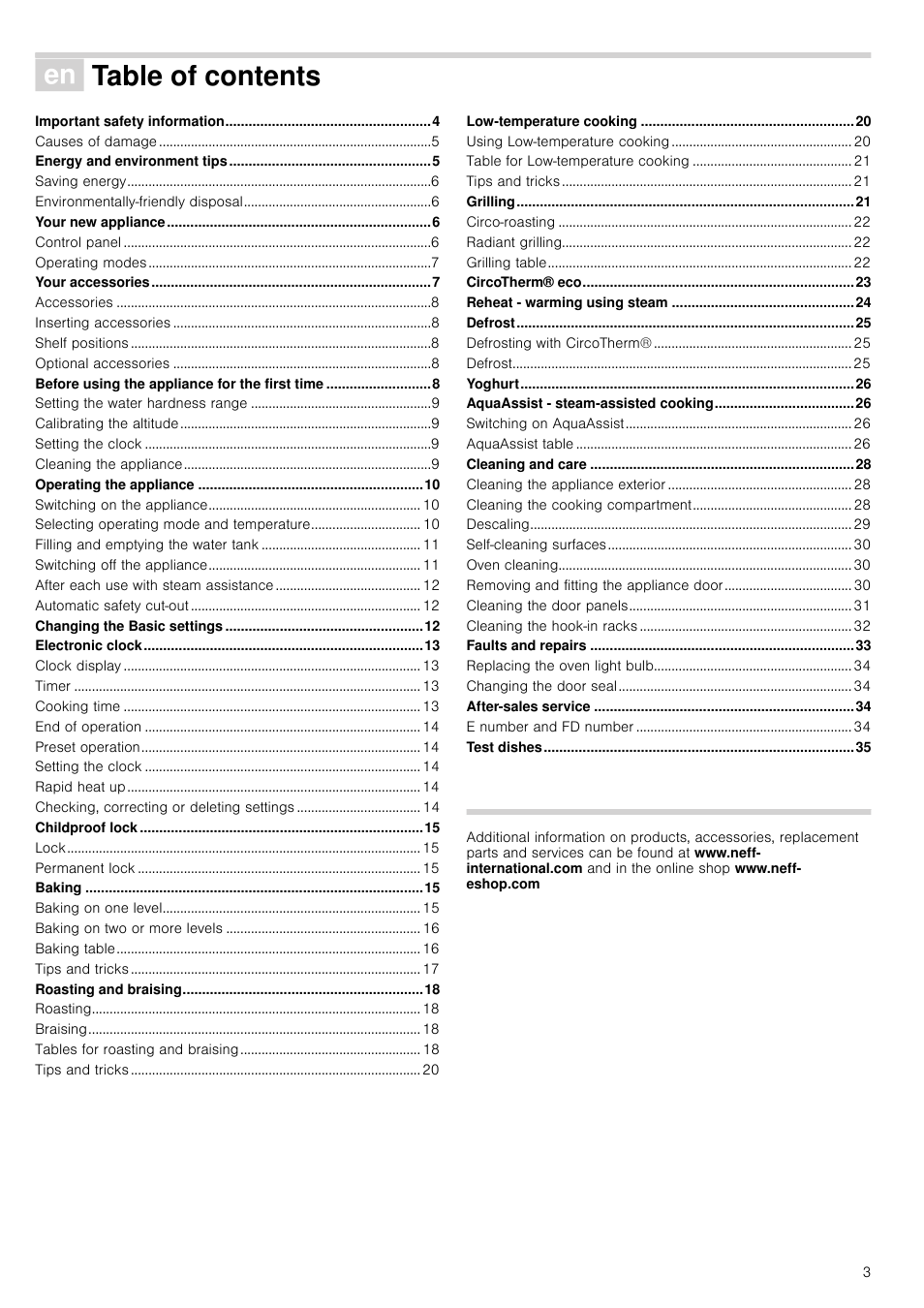 Neff B45C52N3GB User Manual | Page 3 / 36