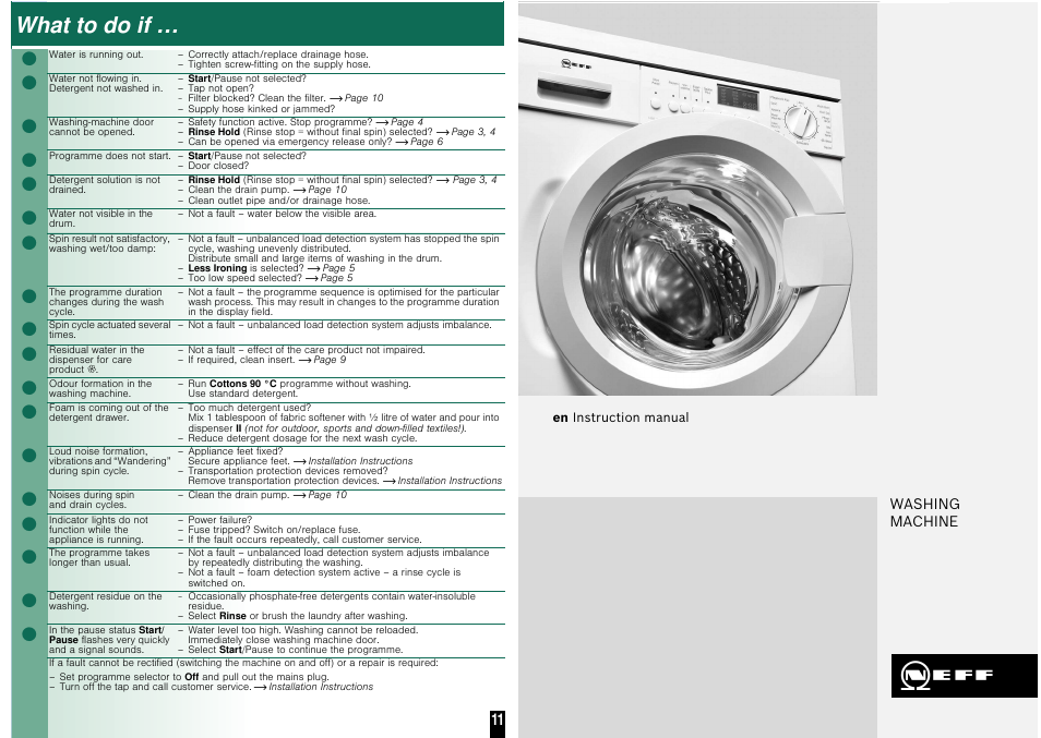 What to do if | Neff W5420X1GB User Manual | Page 8 / 8