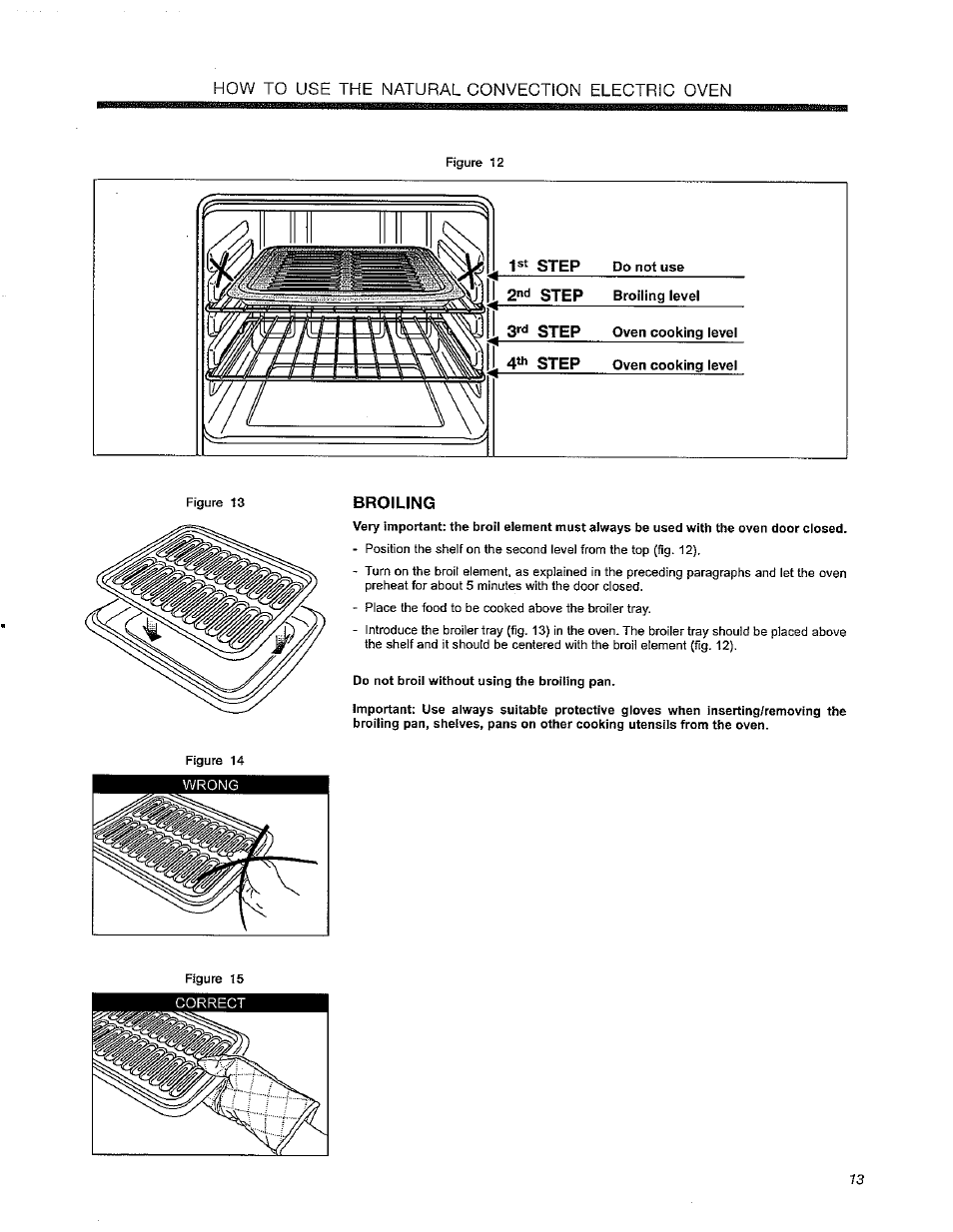 Broiling, How to use the natural convection electric oven | Avanti DER241BS User Manual | Page 13 / 20