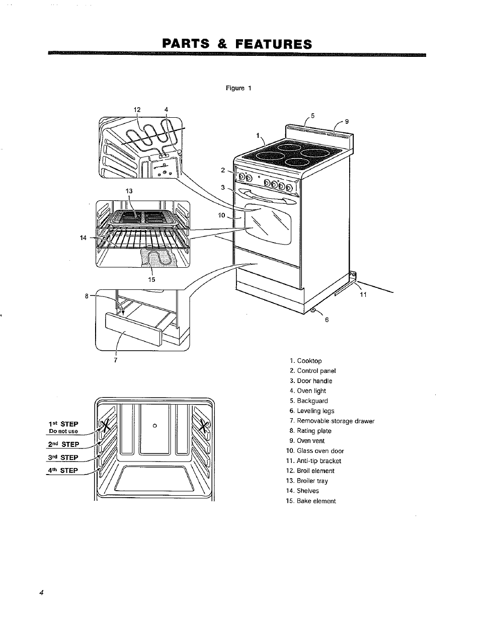 Parts & features, Parts & features -5 | Avanti DER241BS User Manual | Page 4 / 20