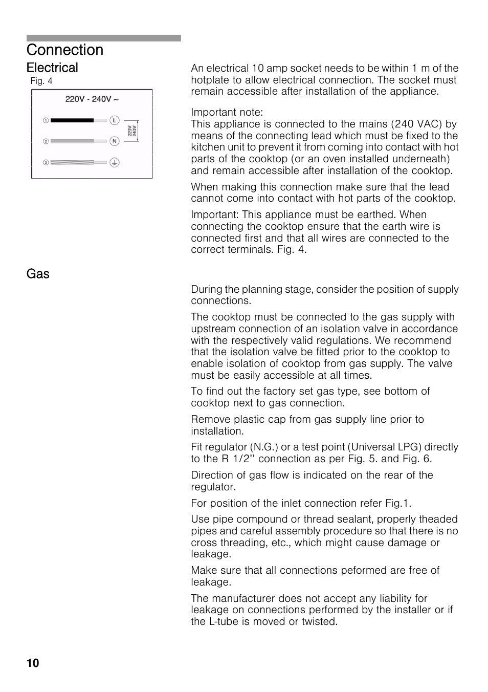 Electrical, Connection | Neff T22S46N0 User Manual | Page 10 / 22