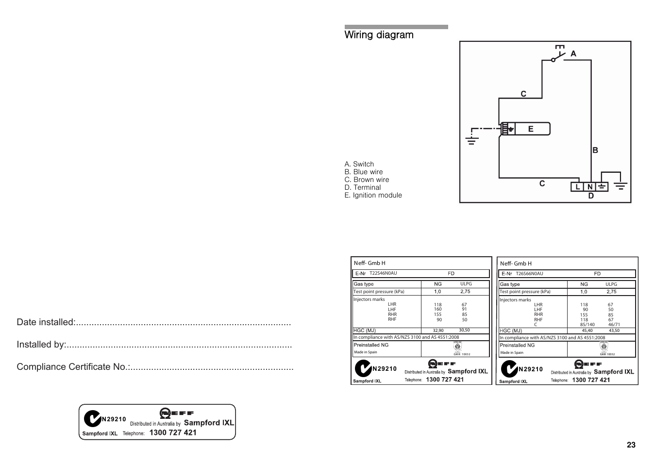 Wiring diagram | Neff T22S46N0 User Manual | Page 2 / 22