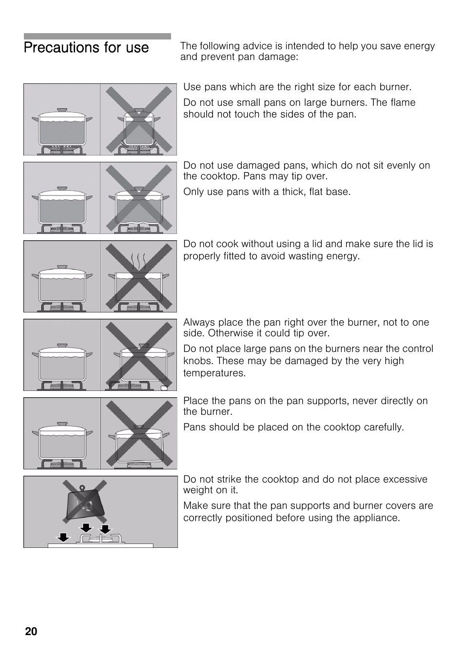 Precautions for use | Neff T22S46N0 User Manual | Page 20 / 22