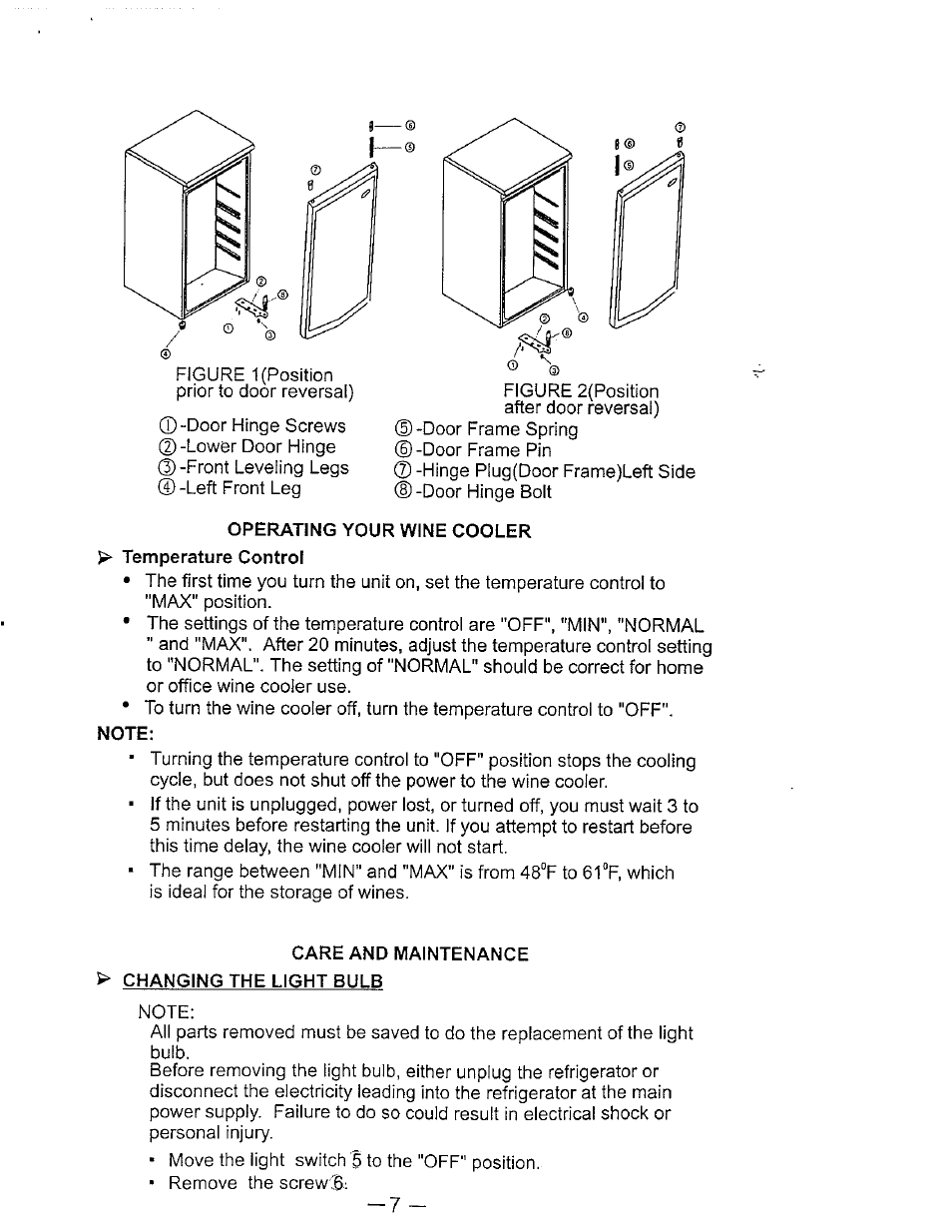 Avanti WC400YGB User Manual | Page 8 / 15