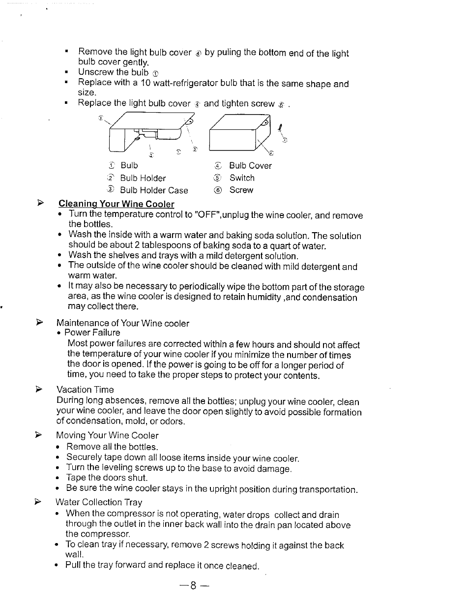 Avanti WC400YGB User Manual | Page 9 / 15