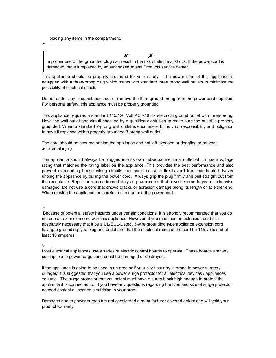 Avanti EWC1801DZ User Manual | Page 7 / 20