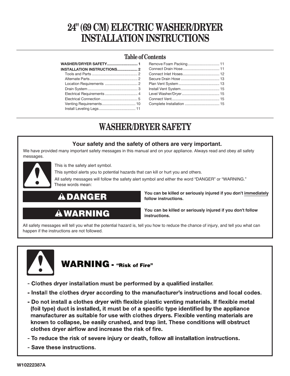 Whirlpool LTE5243DQ User Manual | 16 pages