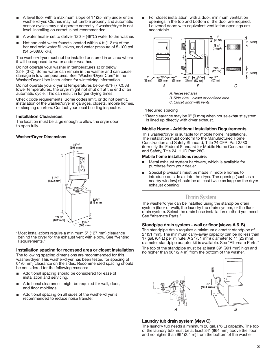 Drain system | Whirlpool LTE5243DQ User Manual | Page 3 / 16