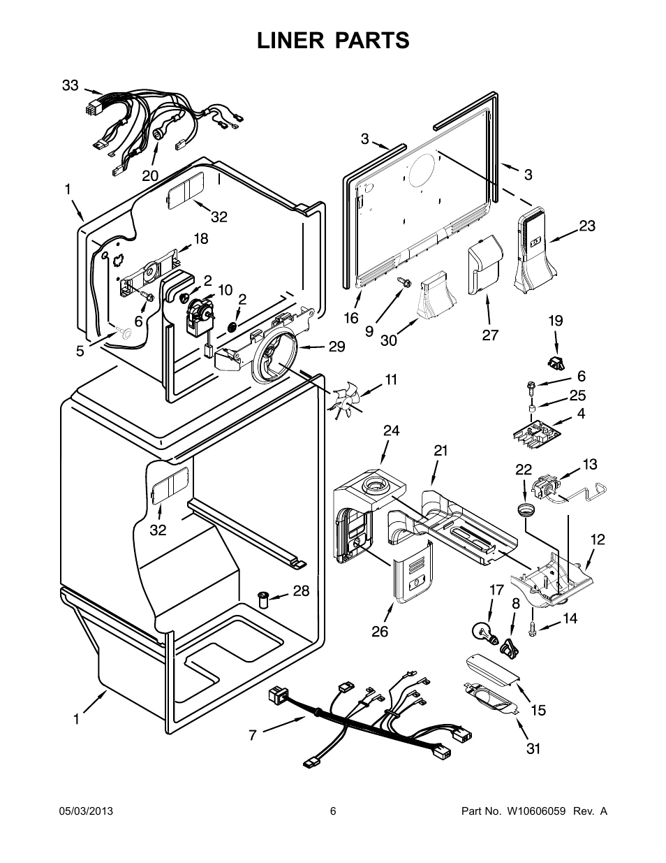 Liner, Liner parts | Whirlpool WRT311FZBM User Manual | Page 6 / 12