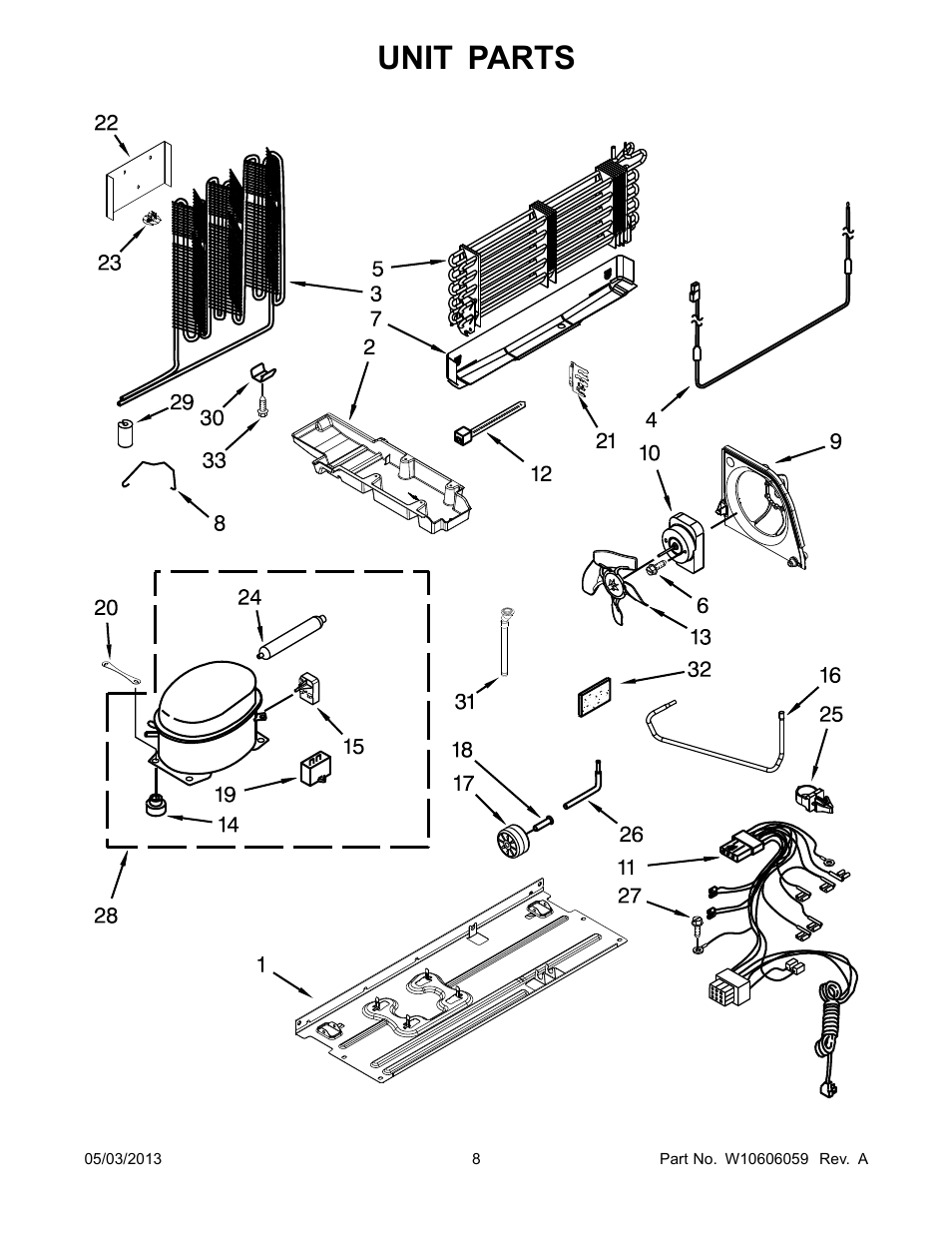 Unit, Unit parts | Whirlpool WRT311FZBM User Manual | Page 8 / 12