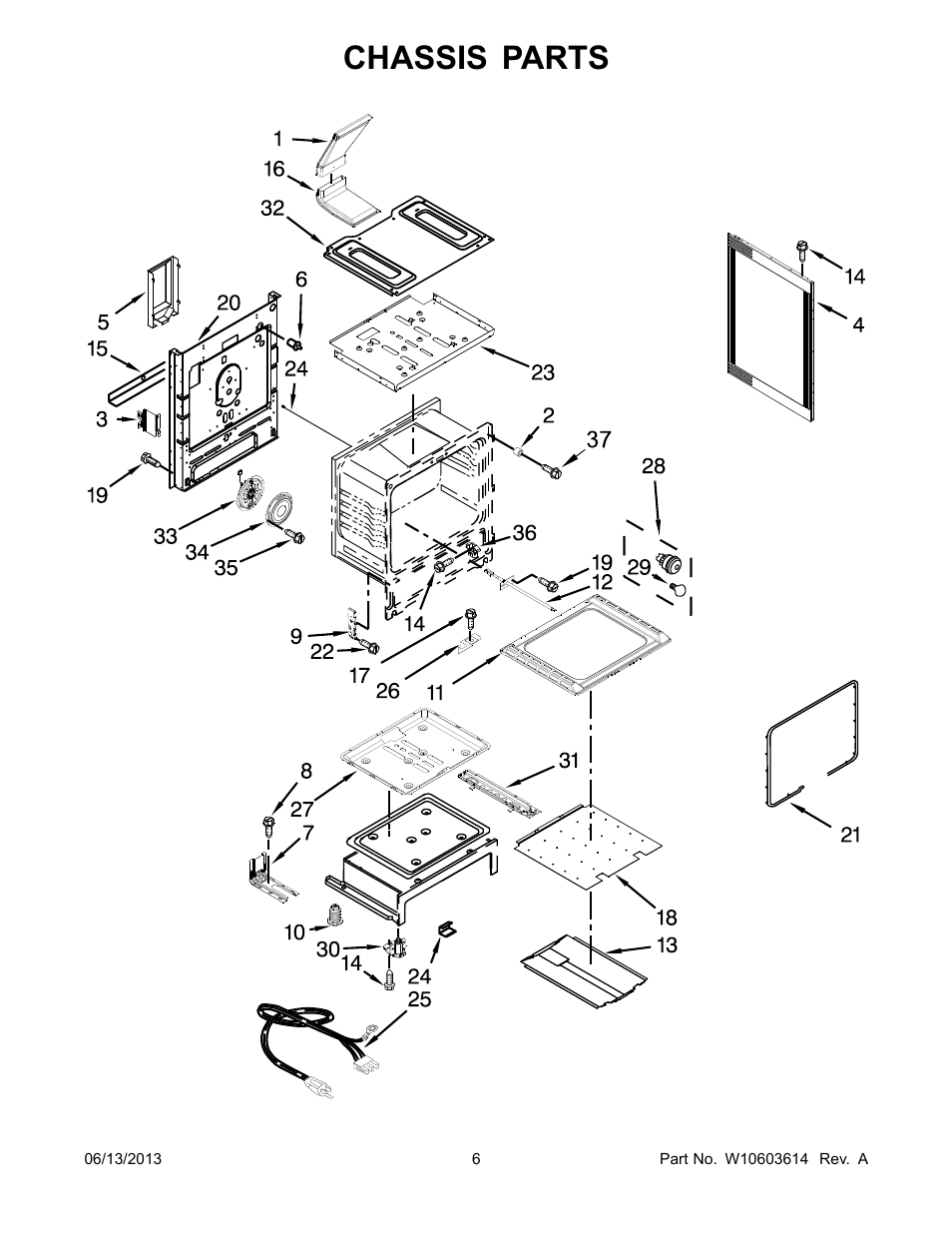 Chassis, Chassis parts | Whirlpool WFG540H0AS User Manual | Page 6 / 14