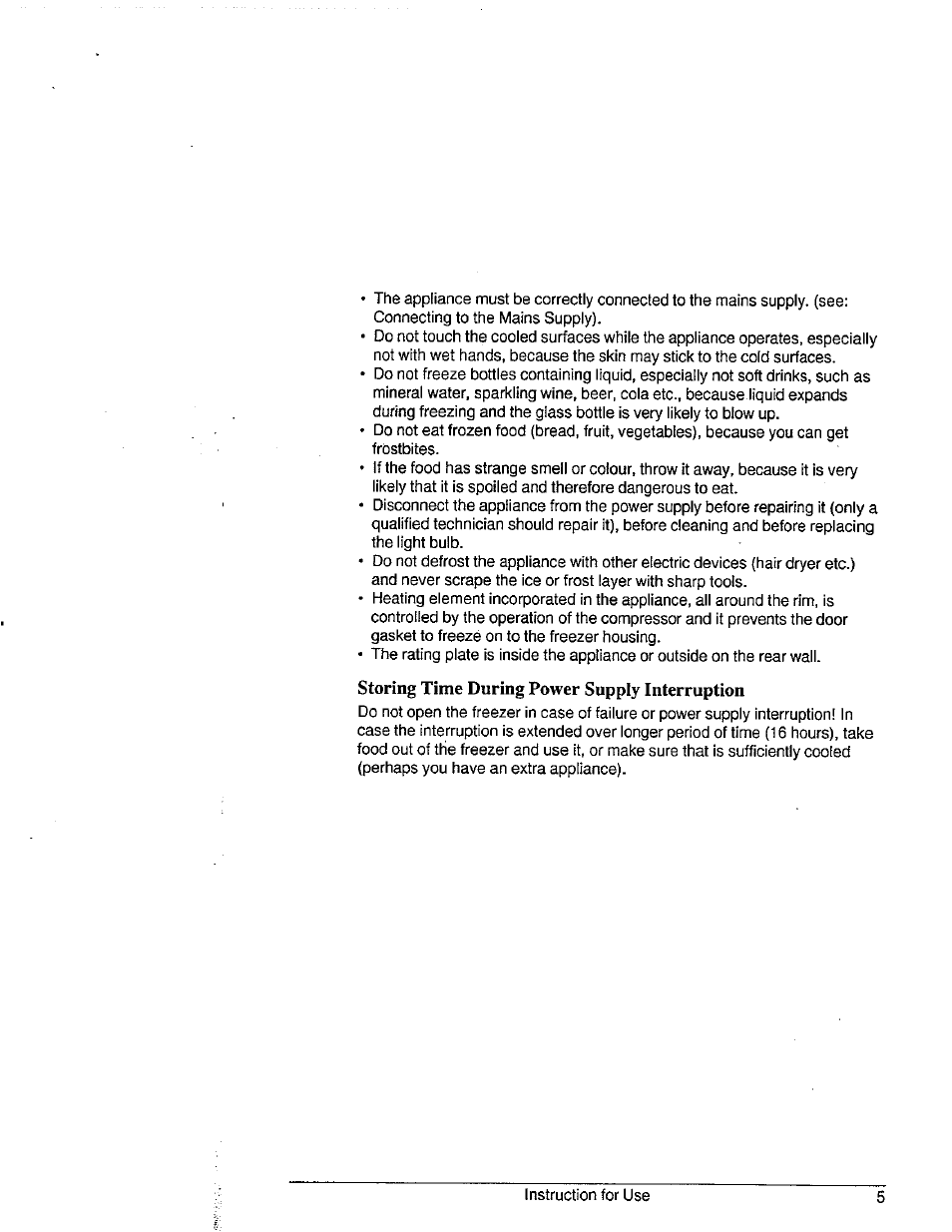 Storing time during power supply interruption | Avanti 1292YWT User Manual | Page 4 / 17