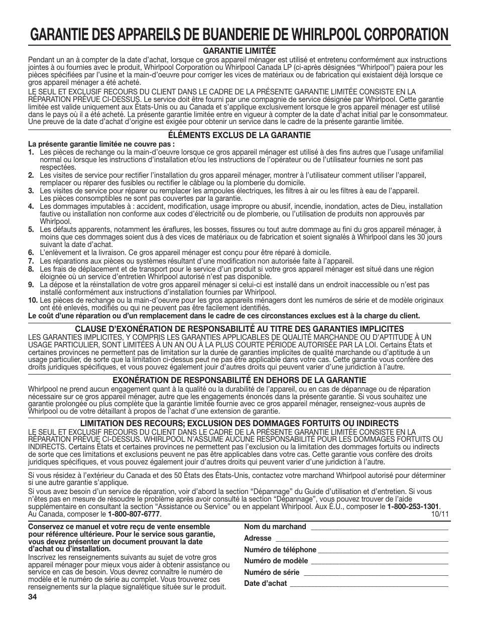 Whirlpool WGD98HEBU User Manual | Page 34 / 36