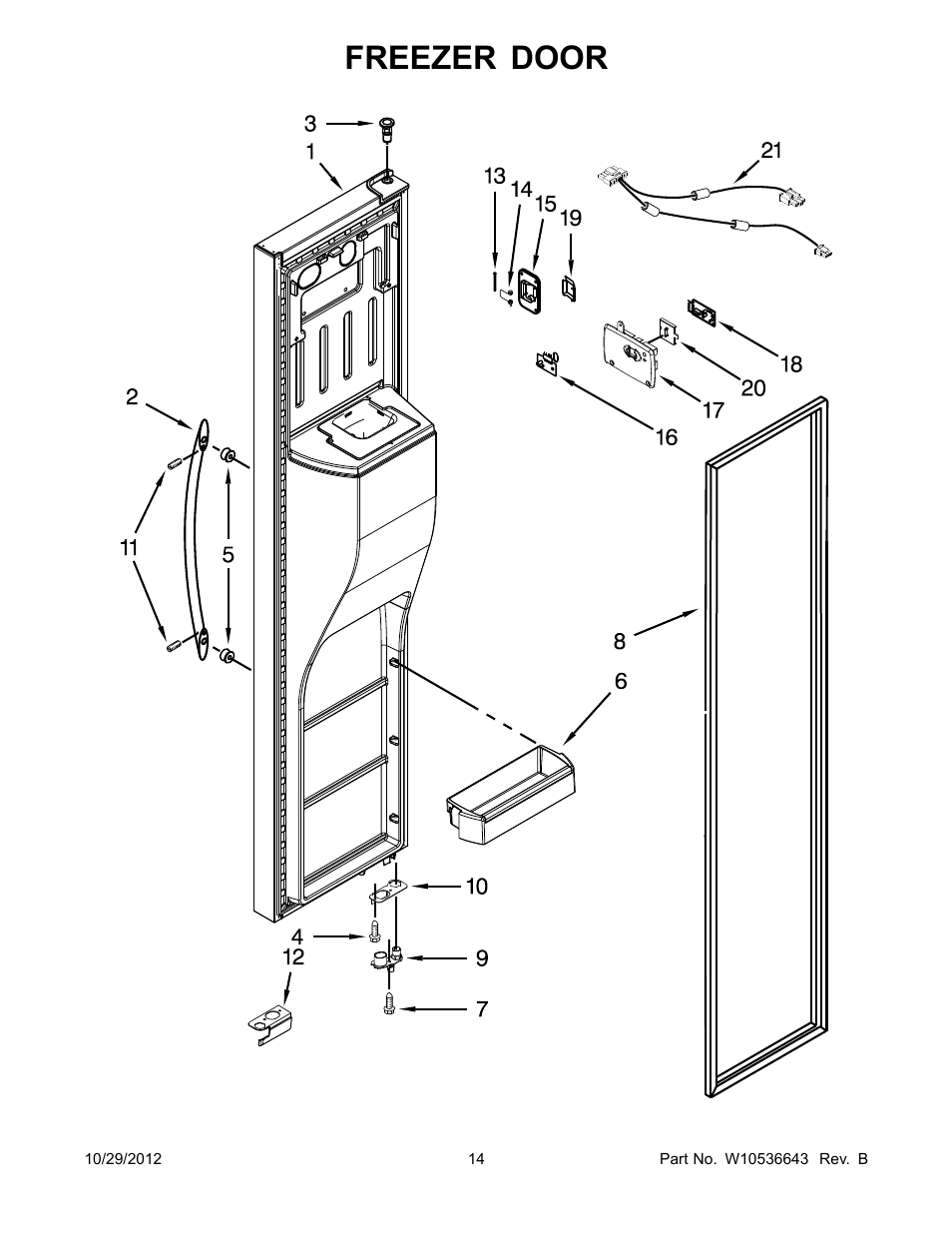 Freezer door | Whirlpool WRS965CIAM User Manual | Page 14 / 24