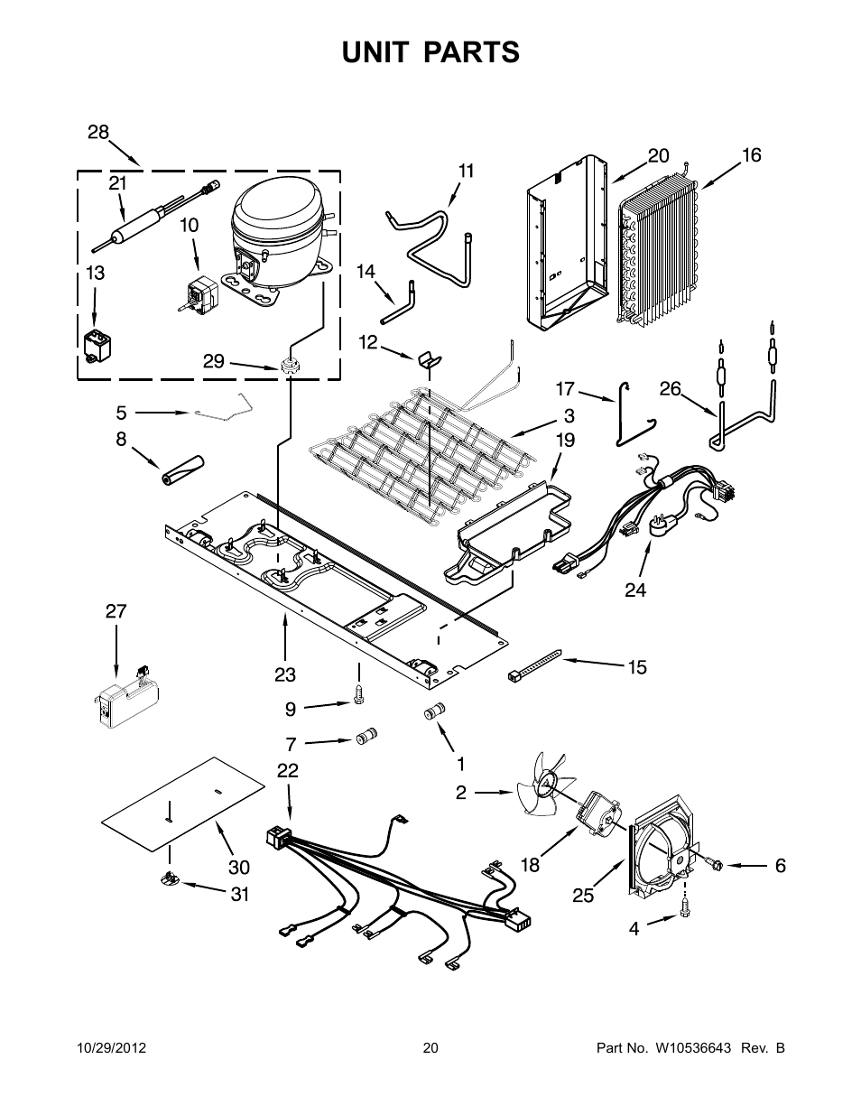 Unit, Unit parts | Whirlpool WRS965CIAM User Manual | Page 20 / 24