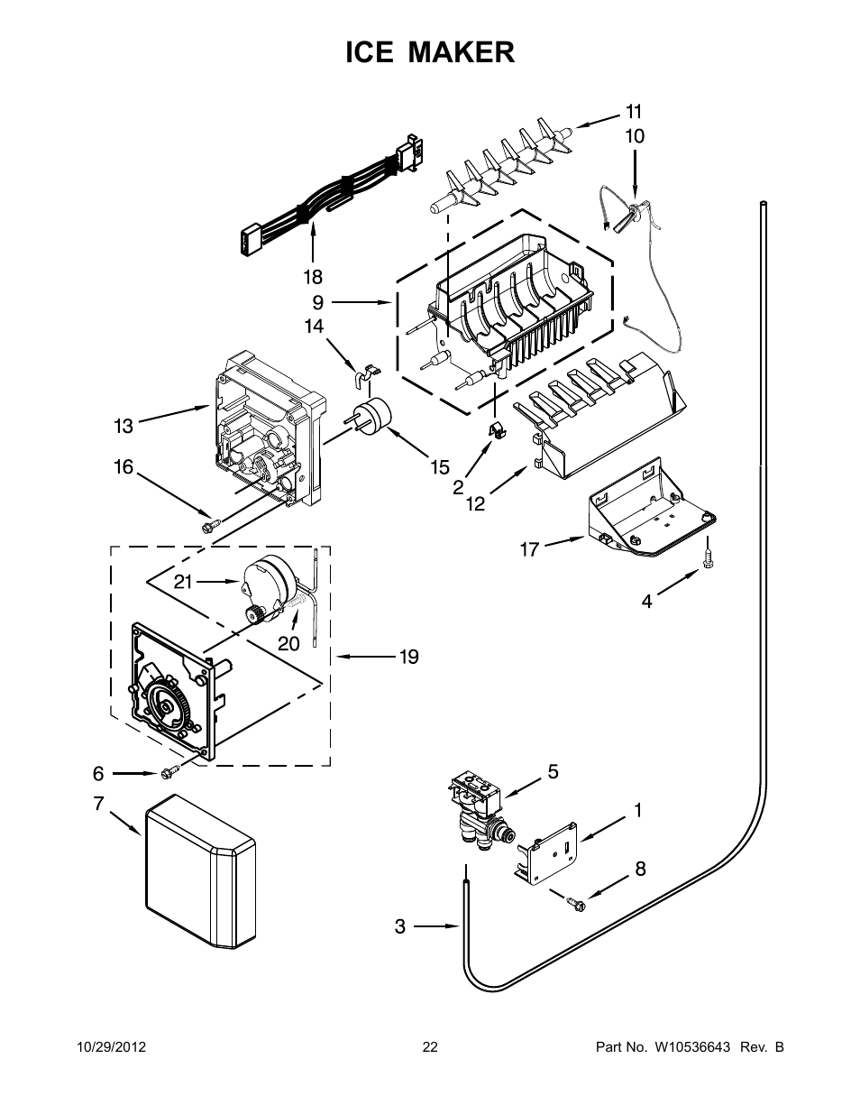 Ice maker | Whirlpool WRS965CIAM User Manual | Page 22 / 24