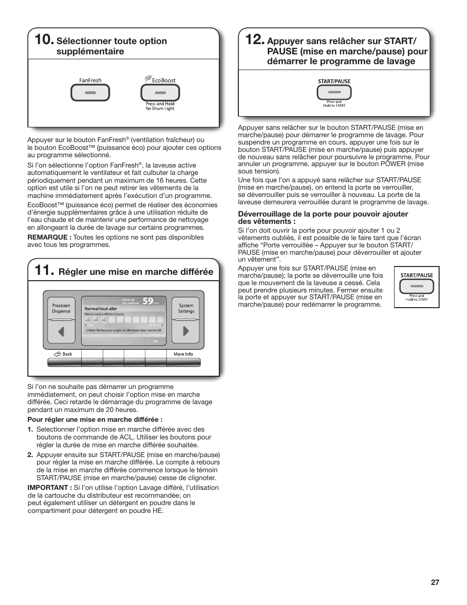 Whirlpool WFL98HEBU User Manual | Page 27 / 36