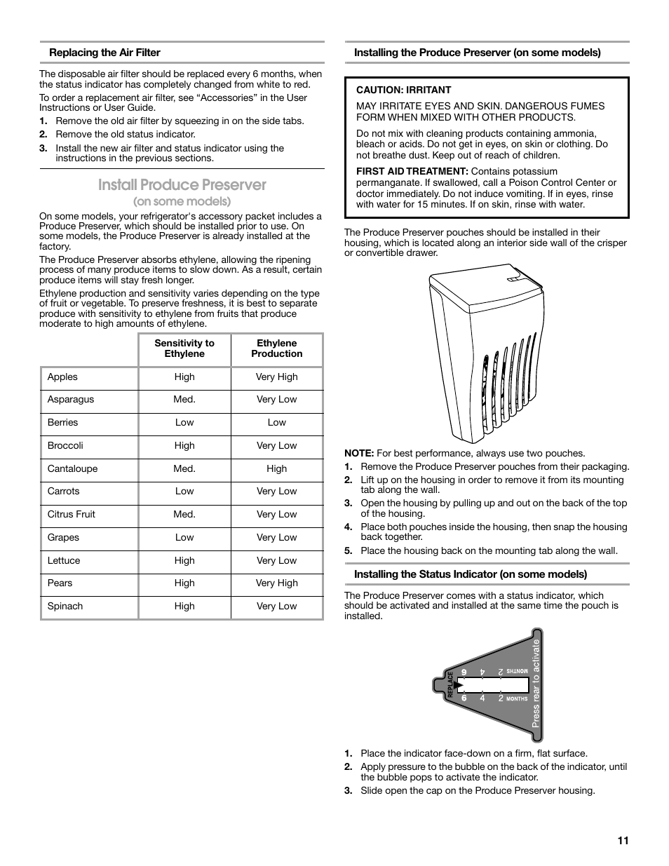 Install produce preserver, On some models) | Whirlpool WRS571CIDM User Manual | Page 11 / 64