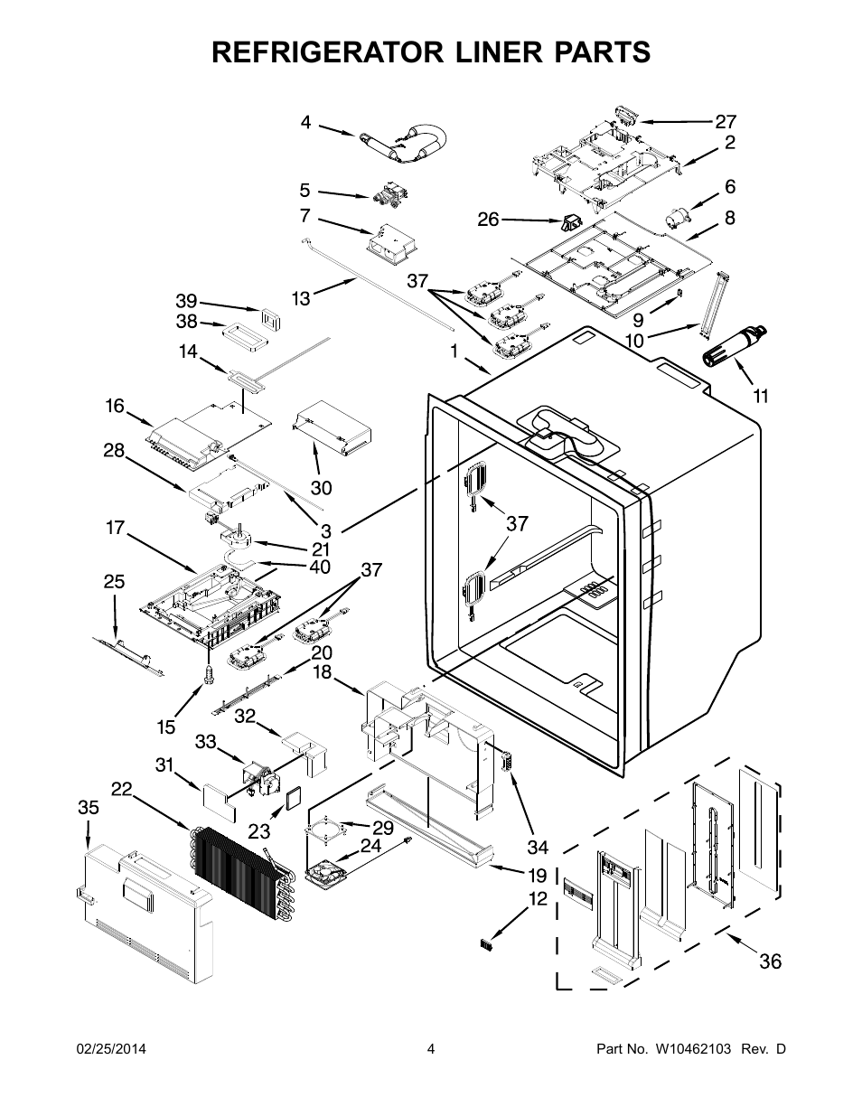 Refrigerator liner parts | Whirlpool WRF989SDAM User Manual | Page 4 / 22