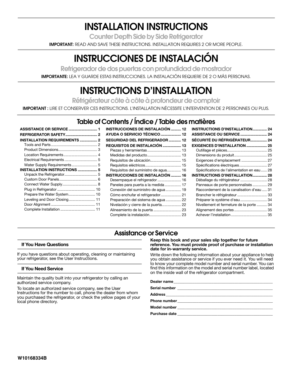 Whirlpool WRS965CIAM User Manual | 36 pages