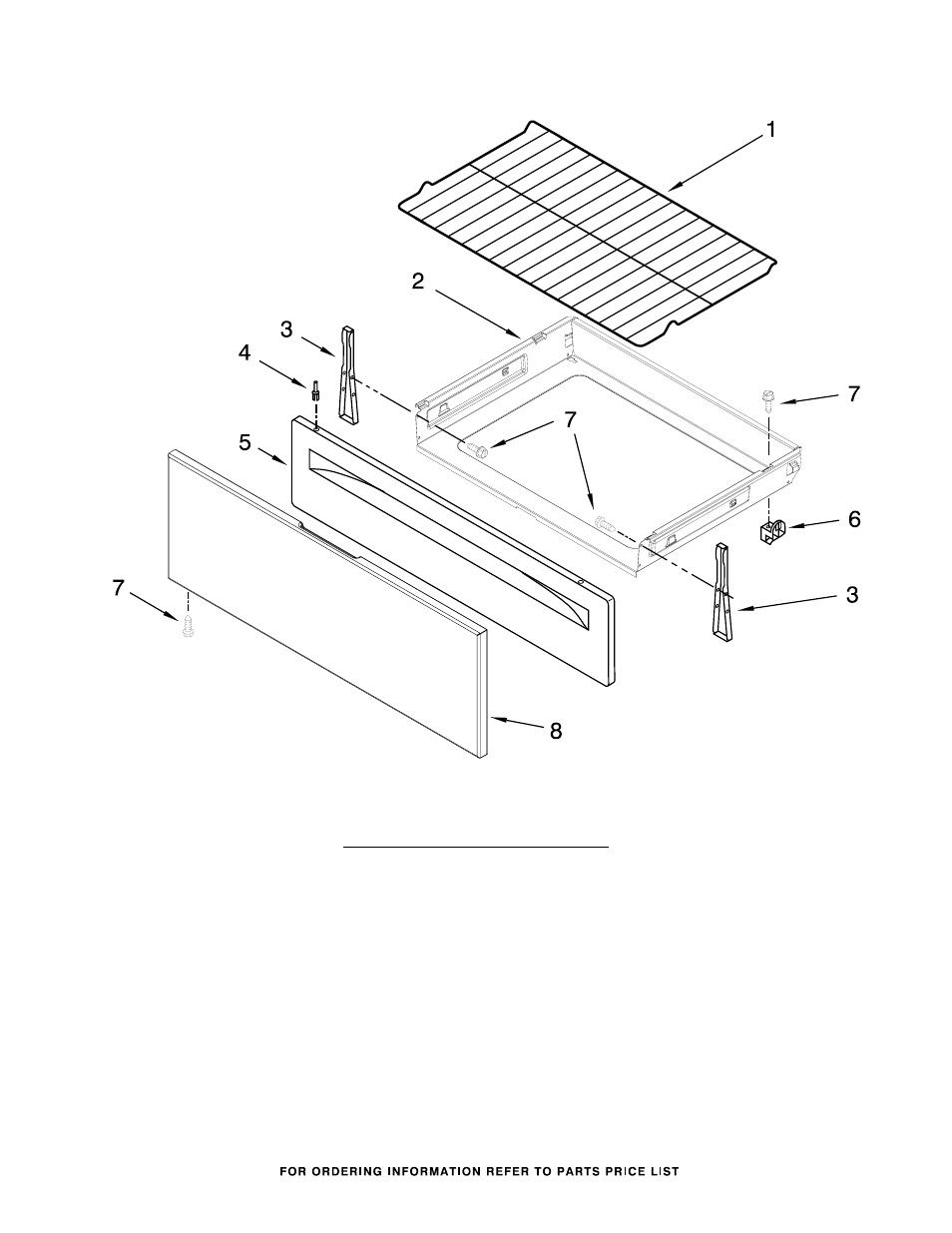 Drawer & broiler parts | Whirlpool WFE510S0AS User Manual | Page 5 / 7