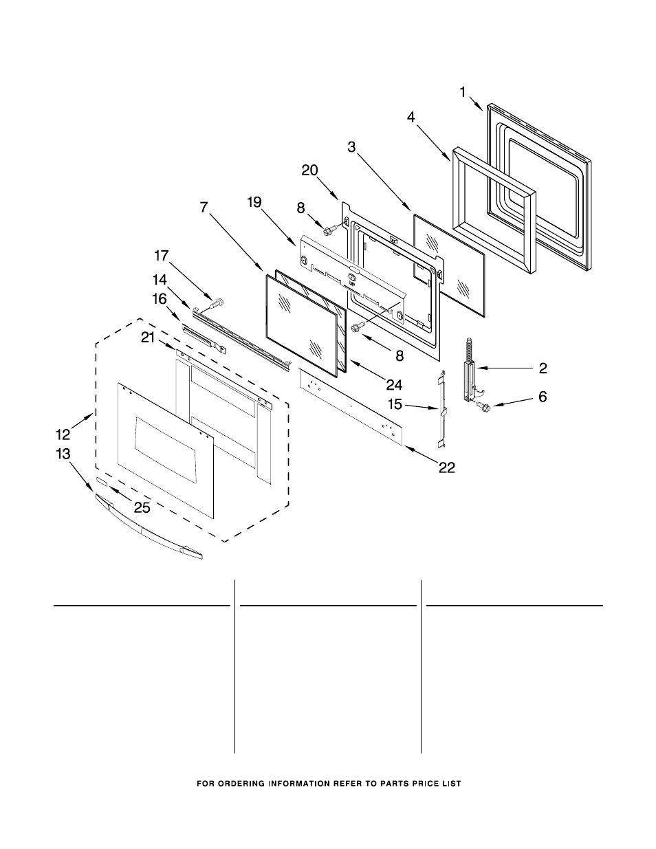 Oven door, Oven door parts | Whirlpool RBS245PRS User Manual | Page 4 / 7