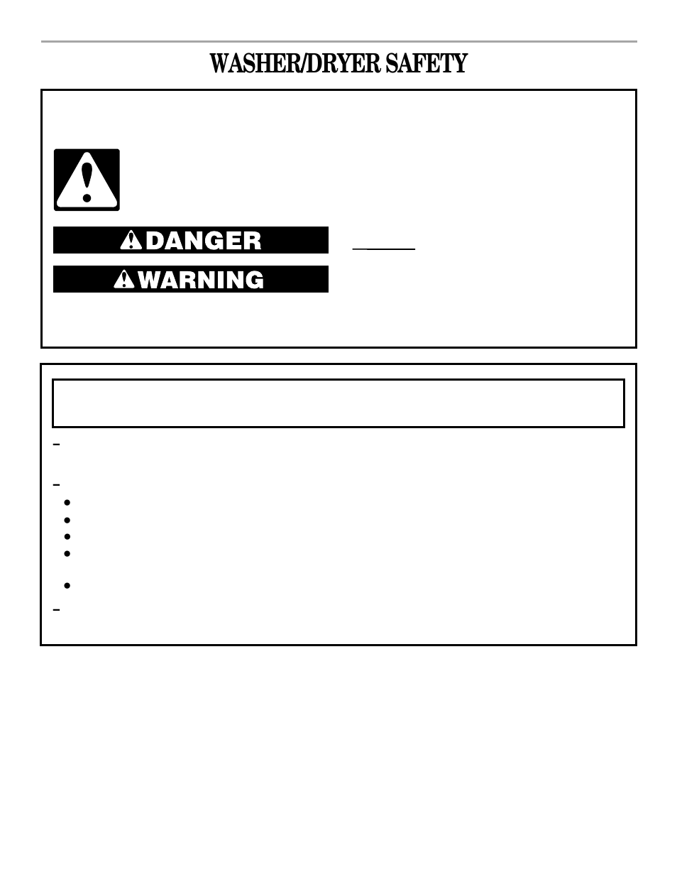Safety, Washer/dryer safety | Whirlpool LTE5243DQ User Manual | Page 3 / 18