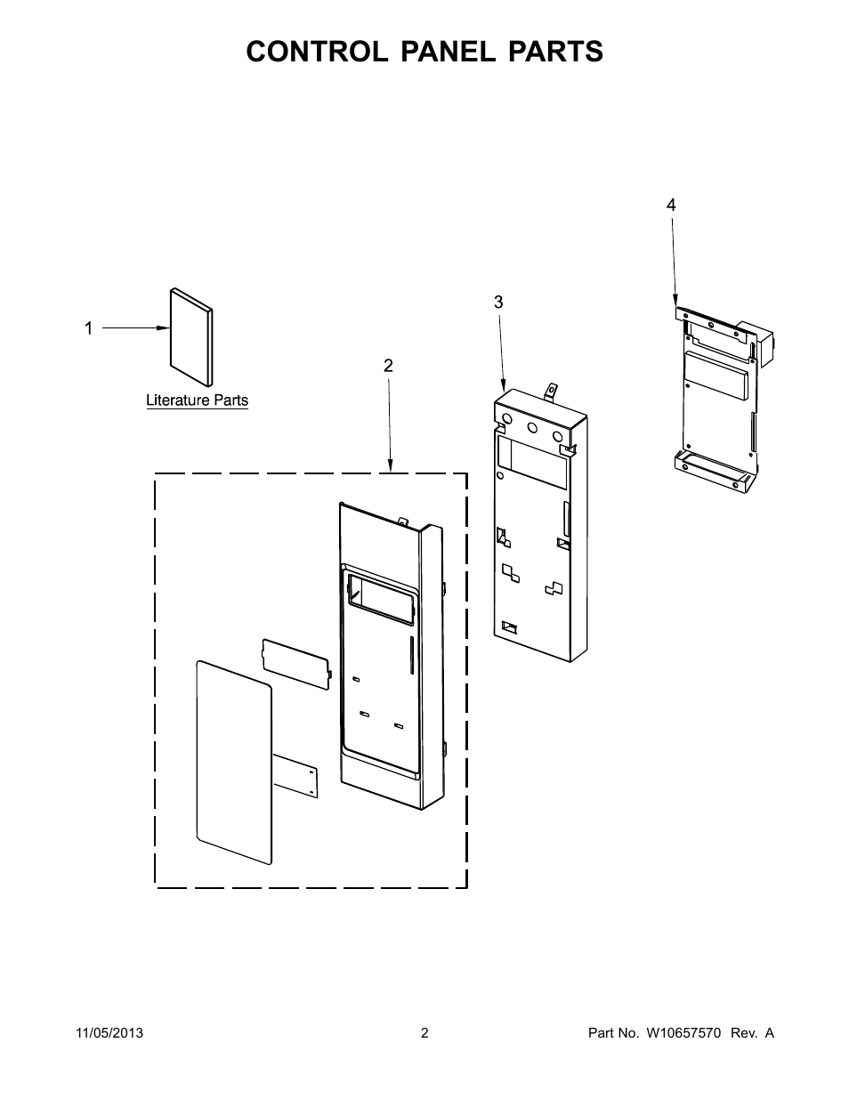 Control panel, Control panel parts | Whirlpool WMH32519CS User Manual | Page 2 / 13