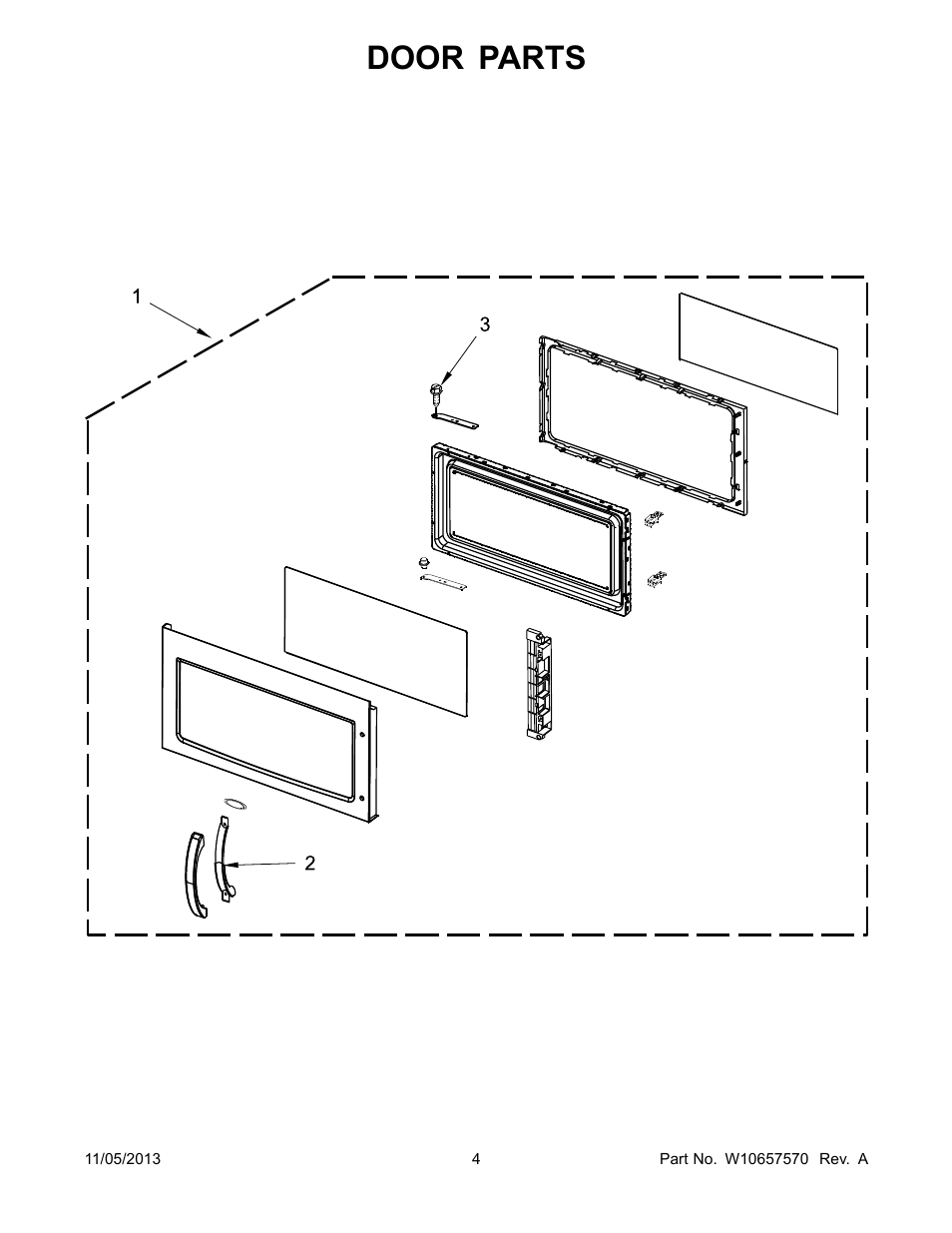 Door, Door parts | Whirlpool WMH32519CS User Manual | Page 4 / 13