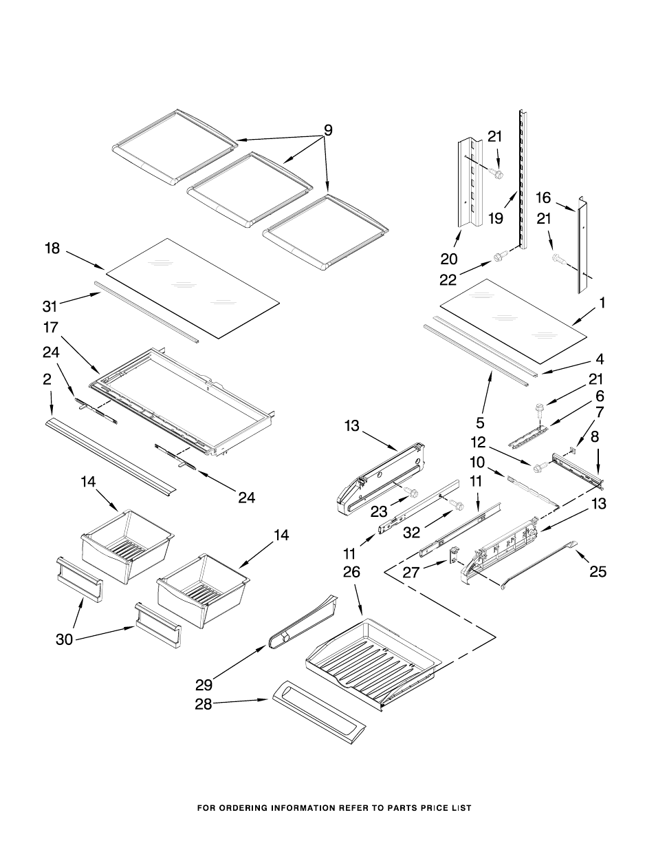 Shelf, Shelf parts | Whirlpool GI0FSAXVY User Manual | Page 5 / 19