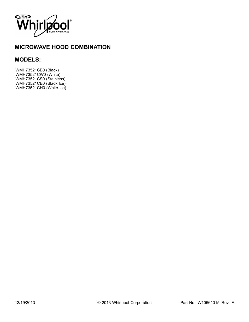 Whirlpool WMH73521CS User Manual | 13 pages