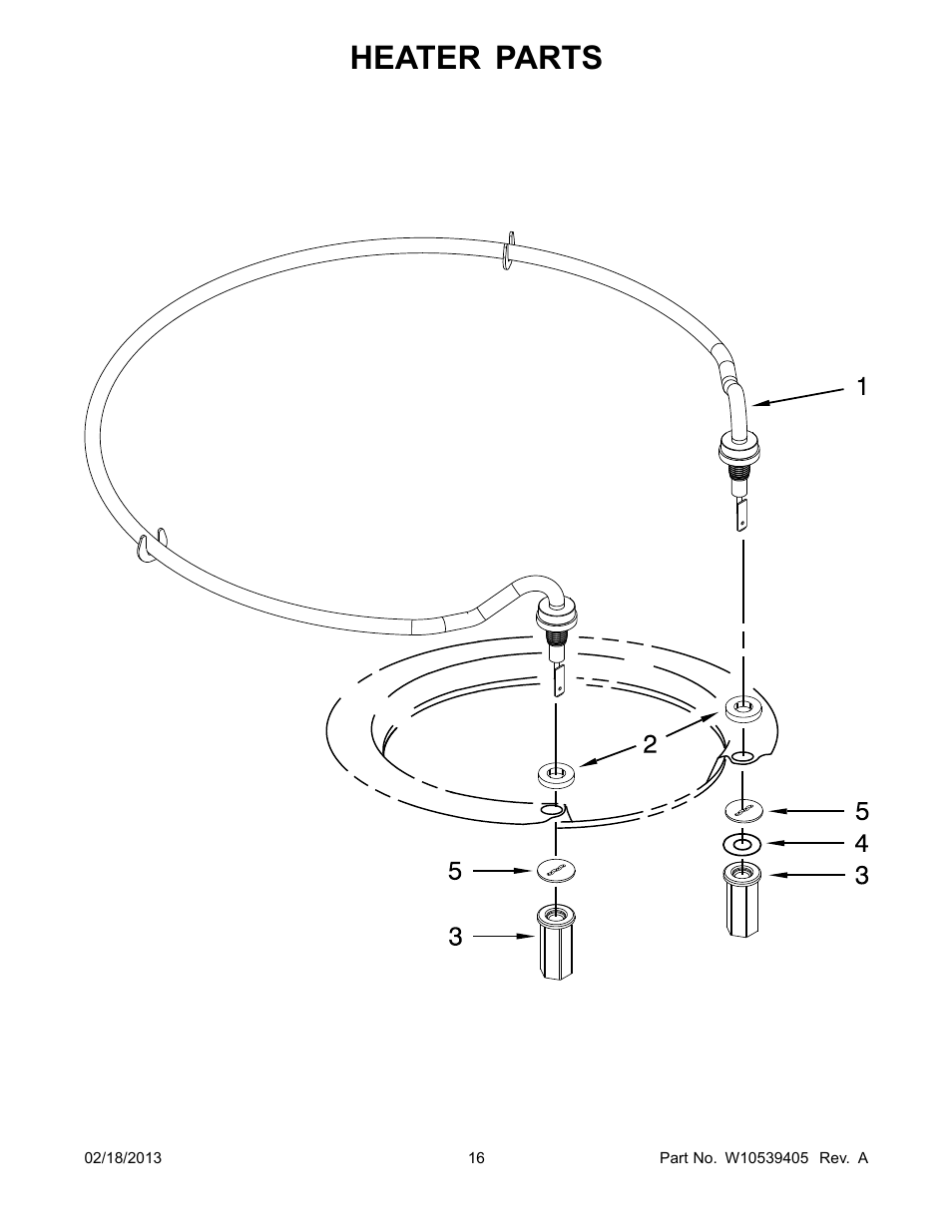 Heater, Heater parts | Whirlpool WDL785SAAM User Manual | Page 16 / 24