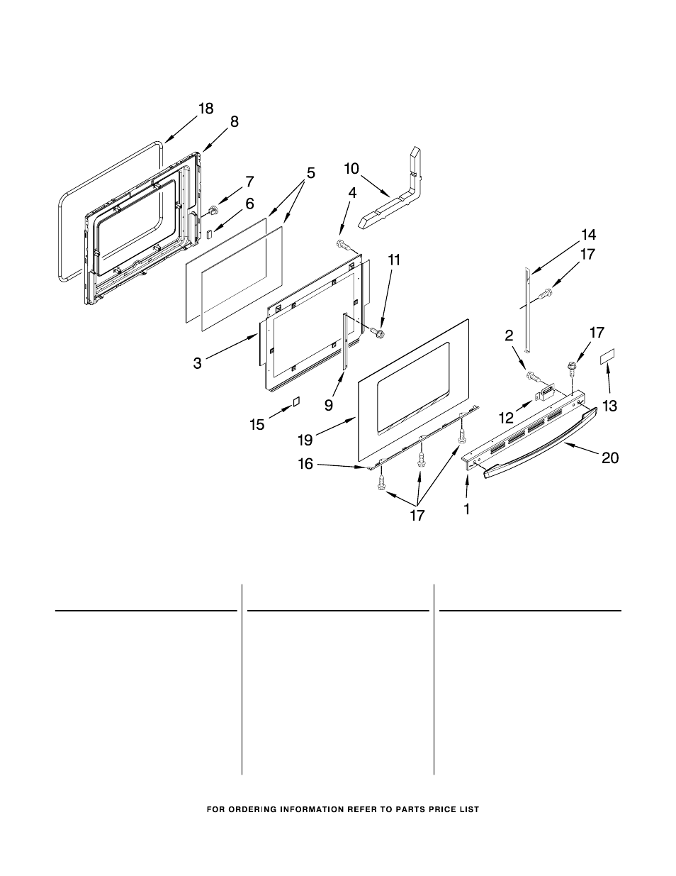 Door, Door parts | Whirlpool WDE350LVS User Manual | Page 5 / 6