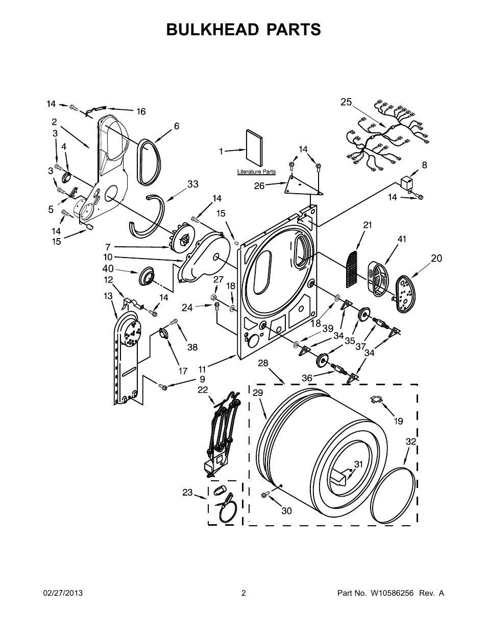 Bulkhead, Bulkhead parts | Whirlpool LER3622PQ User Manual | Page 2 / 8