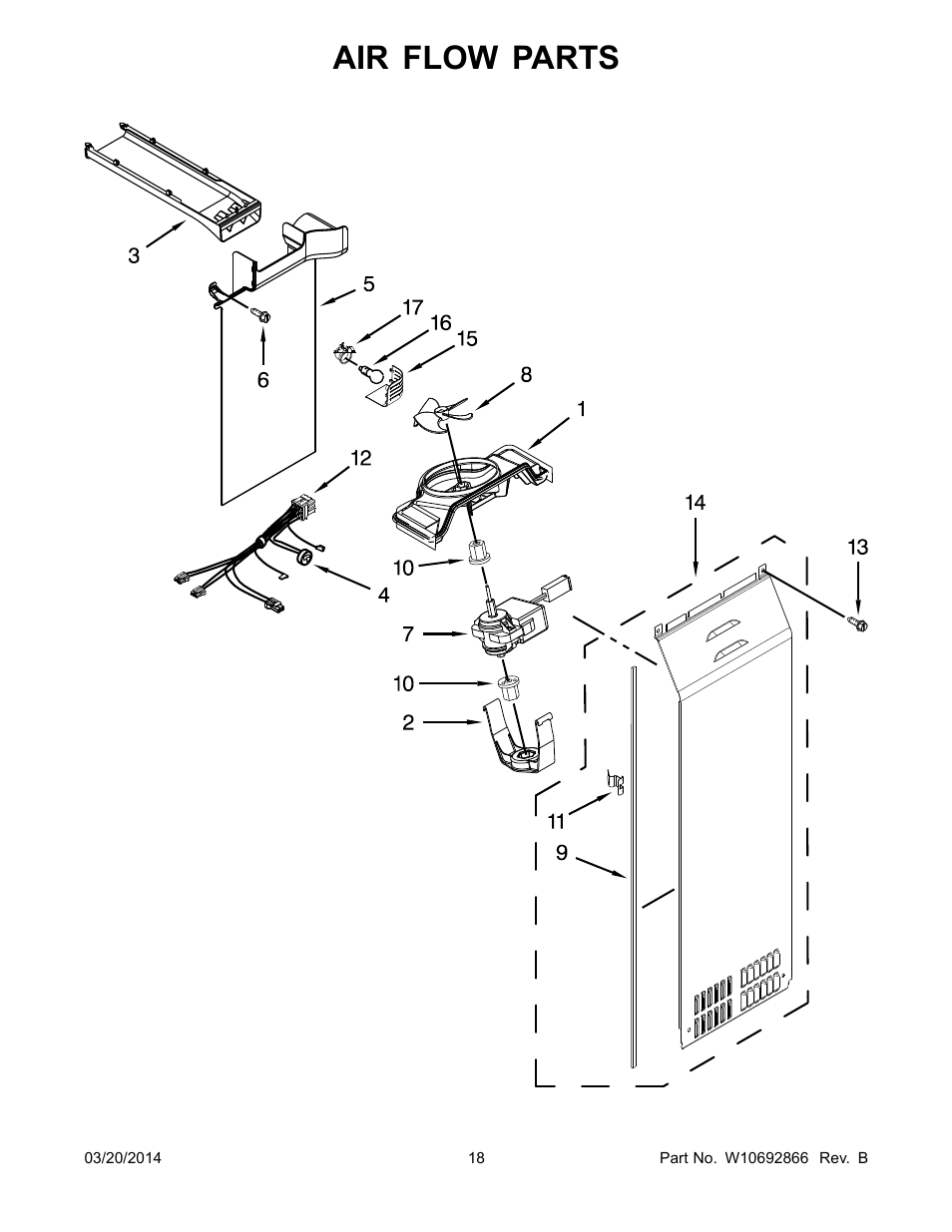 Air flow parts | Whirlpool WRS571CIDM User Manual | Page 18 / 24