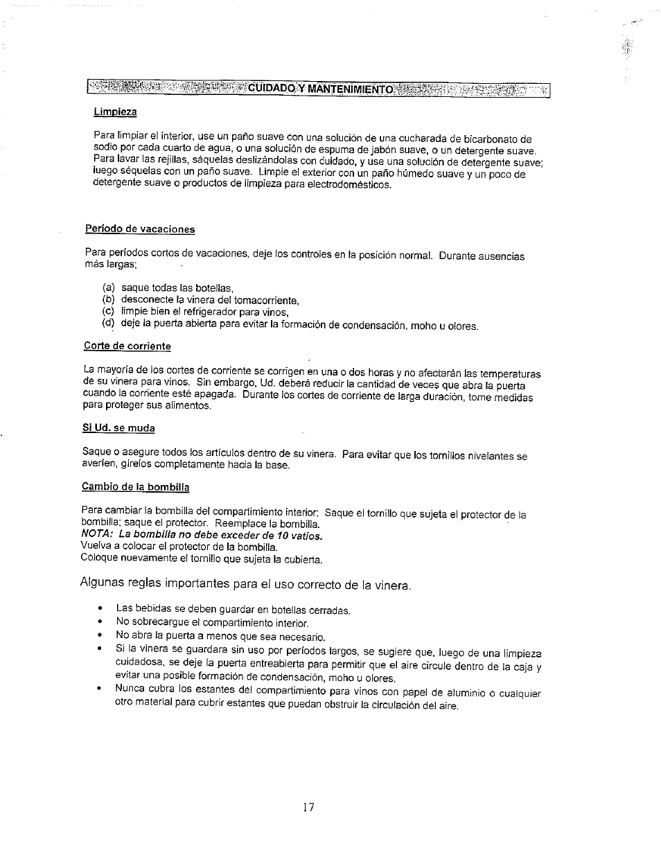 Avanti WC3200BG User Manual | Page 16 / 16