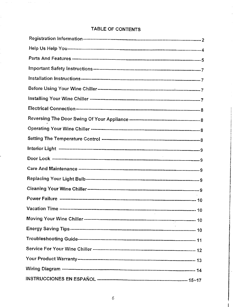 Avanti WC3200BG User Manual | Page 5 / 16